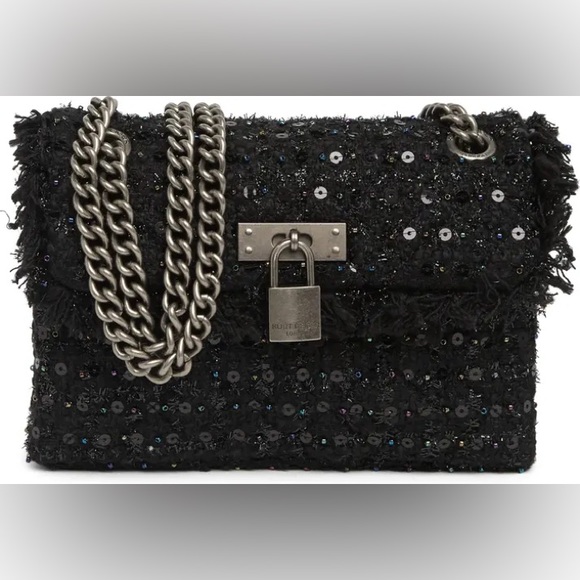 KURT GEIGER LONDON Mini Brixton Black Lock Bag - Picture 3 of 8